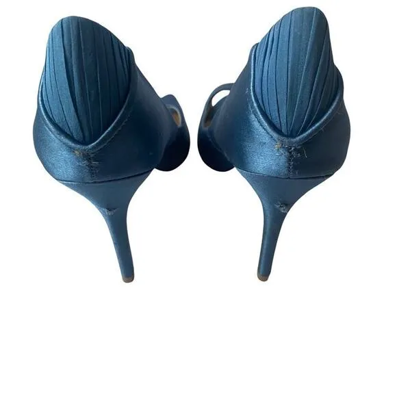 Badgley Mischka Heels Women's Slate Blue Shoes Sz 7.5