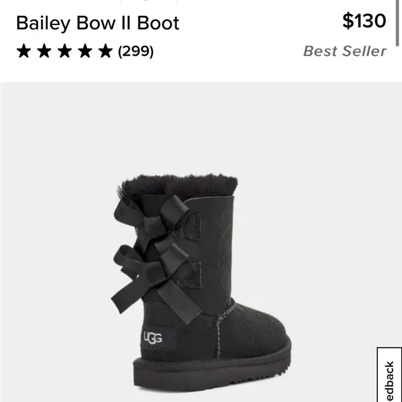 Bailey Bow II Toddler Ugg Boots Size 9 Black