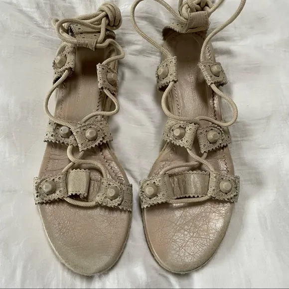 BALENCIAGA Arena Espadrille Ankle Wrap Gladiator Sandals