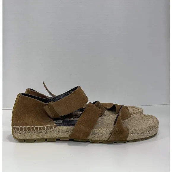 Balenciaga brown nubuck espadrille sandals sz 40 EU Preowned