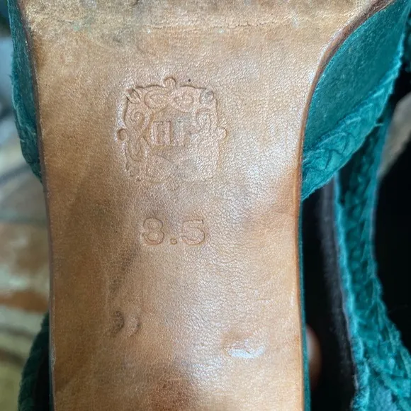 Bali Elf Spirit Walker Booties Green Leather Block Heel BEAUTIFUL!! SZ 8.5