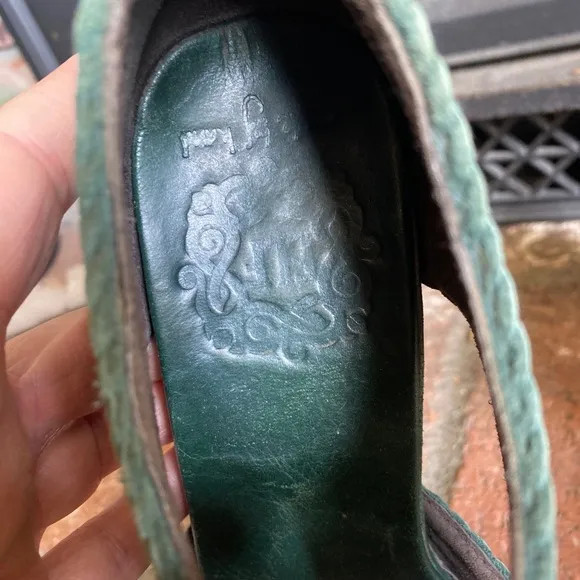 Bali Elf Spirit Walker Booties Green Leather Block Heel BEAUTIFUL!! SZ 8.5