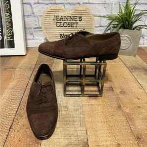 Bally Townsend Parawet Cigar Snuff Suede Broque Captoe Dress Shoes Sz 10.5D