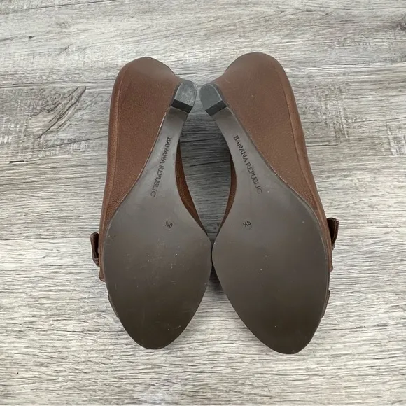 Banana Republic Dark Brown Leather Pia Wedges Size 9.5