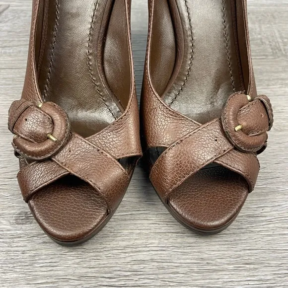 Banana Republic Dark Brown Leather Pia Wedges Size 9.5