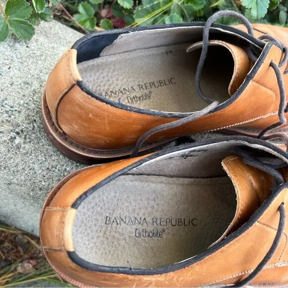 Banana Republic Italian Leather Tan Oxford Dress Shoes 9M