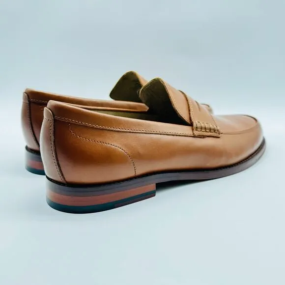 Banana Republic Mens 10.5 Brown Leather Penny Loafers Shoes Ortholite NEW