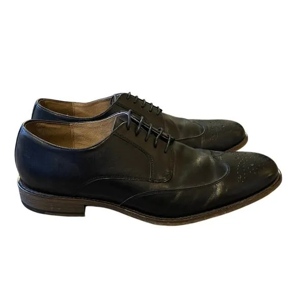 Banana Republic Mens 11.5 Liam Wingtip Oxford Dress Shoes LEATHER Lace Up Black