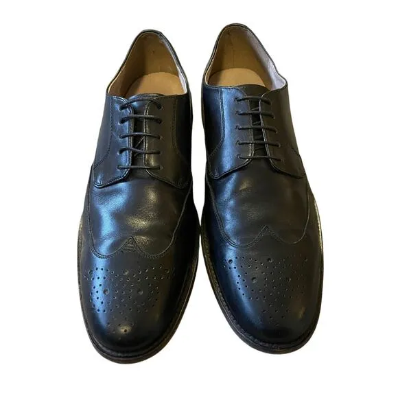 Banana Republic Mens 11.5 Liam Wingtip Oxford Dress Shoes LEATHER Lace Up Black