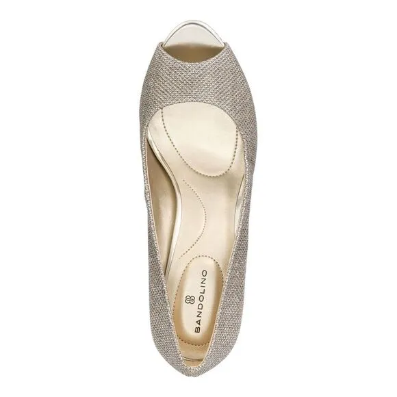 BANDOLINO Womens Gold 1/2&quot; Hidden Platform Rainaa Stiletto Pumps Shoes 10 M