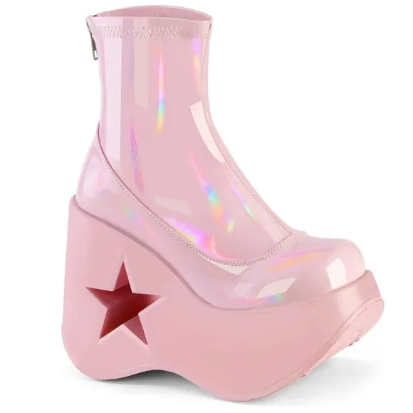 Barbiecore Barbie Platform Star Wedge Stretch Ankle Boots
