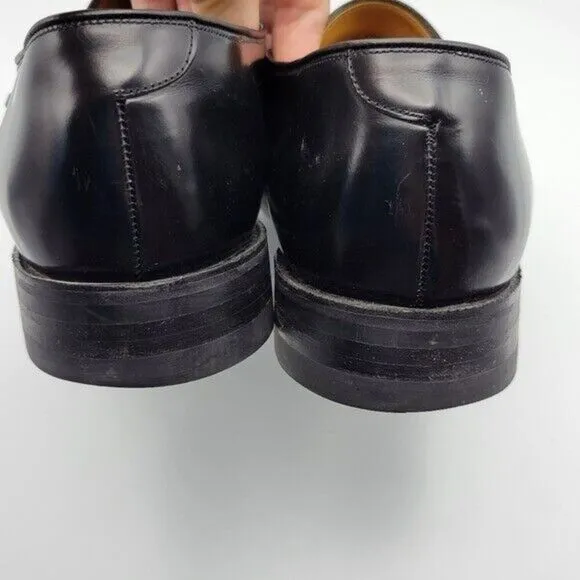 Barker Flex Mens Black Monk Strap Buckle Leather Dress Shoes 11.5