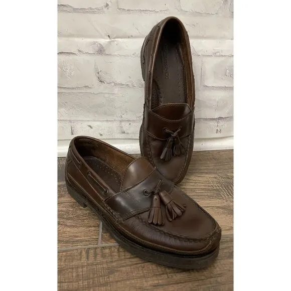 Bass‎ G.H. Bass &amp; Co. Heritage Collection Size 9D Brown Leather Tasseled Loafers