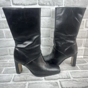 Bass Traynor Women's Size 8.5 Chunky Black Platform Mid Calf Zipper Y2K Boots