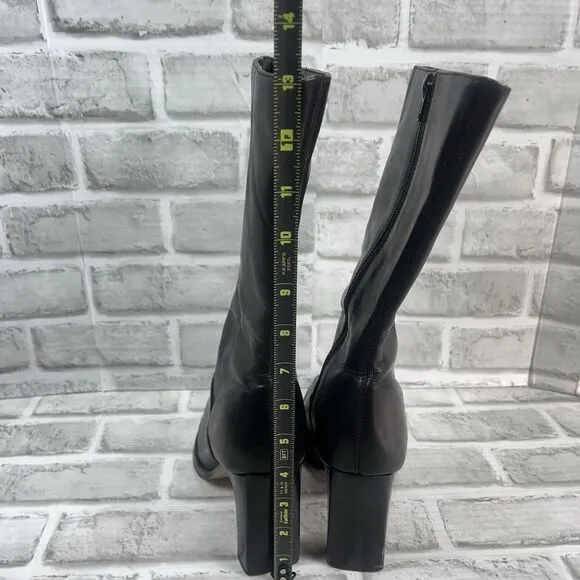 Bass Traynor Women's Size 8.5 Chunky Black Platform Mid Calf Zipper Y2K Boots