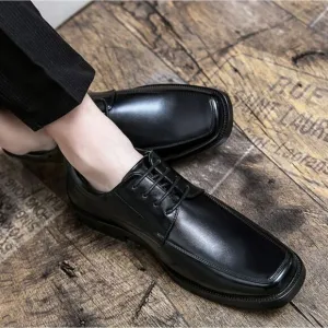 BASS MUGUEM LEATHER LACE-UP CLOSURE MEN'S DRESS SHOES