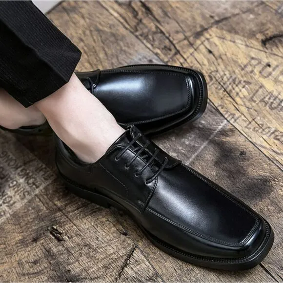 BASS MUGUEM LEATHER LACE-UP CLOSURE MEN'S DRESS SHOES
