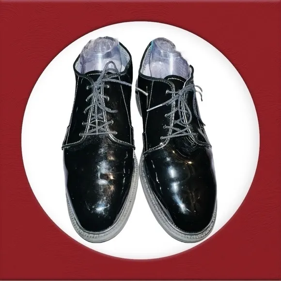 Bates Gloss Oxford Dress Shoes Vibram Soles US Military Men’s Size 11 E~00941C