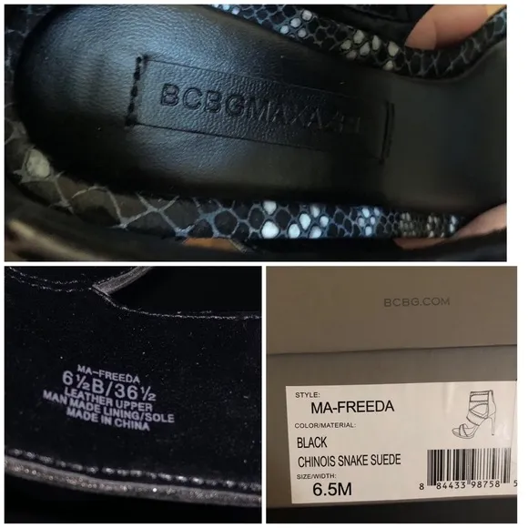 BCBGMaxAzria Freeda snakeskin stiletto, Sz. 6.5