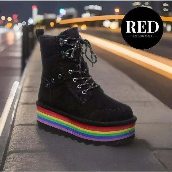 Bearpaw Retro Alicia Rainbow Platform Boots - Women's Size 7 - NEW!!