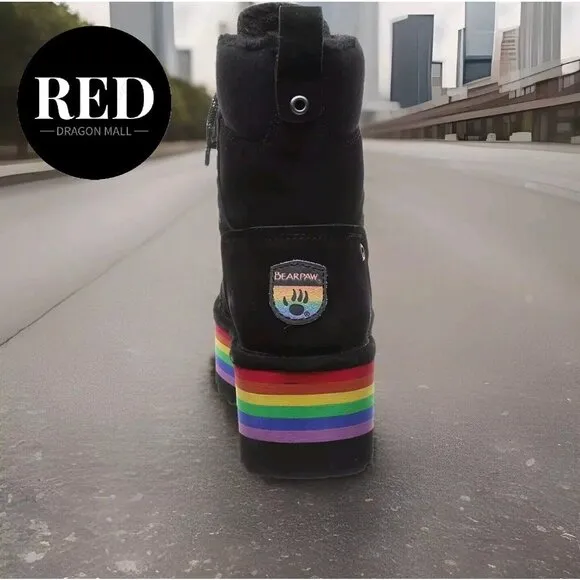 Bearpaw Retro Alicia Rainbow Platform Boots - Women's Size 7 - NEW!!