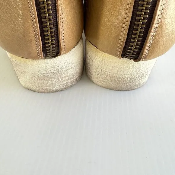Bed Stu Emelia Fringe Sandals Size 11 Brown Leather Buckle Zip Platform Wedge