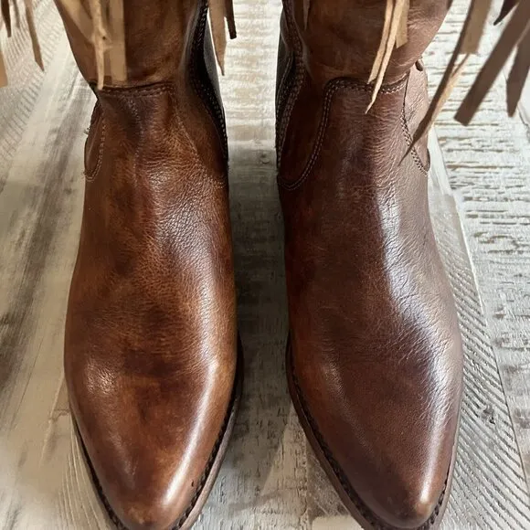 BED STU HOPLIA Leather Fringe Knee High Boots