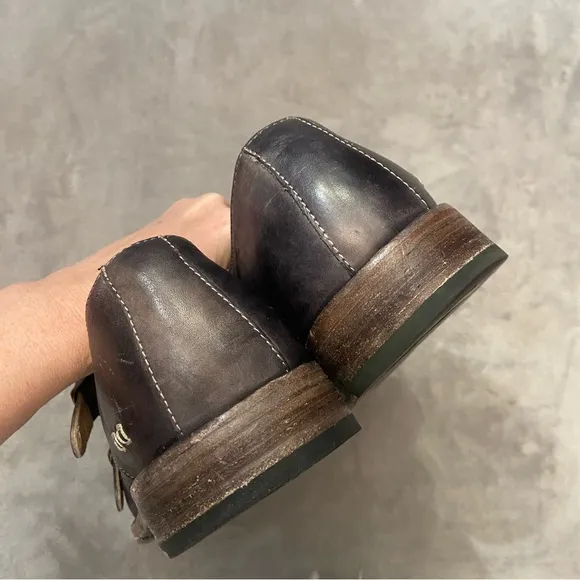 Bed Stu Men's Black Leather Double Monk Strap Oxford Shoes Size 10.5