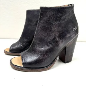 Bed Stu Onset Leather Peep Toe Booties Size 7.5