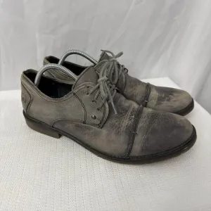 Bed Stu Shoes Mens 12 Gray Leather Distressed Cap Toe Casual Laced Up‎ Oxfords