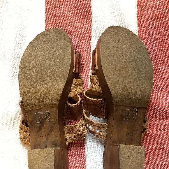 Bed Stu Wood and Leather Platform Sandals