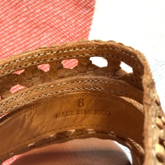 Bed Stu Wood and Leather Platform Sandals