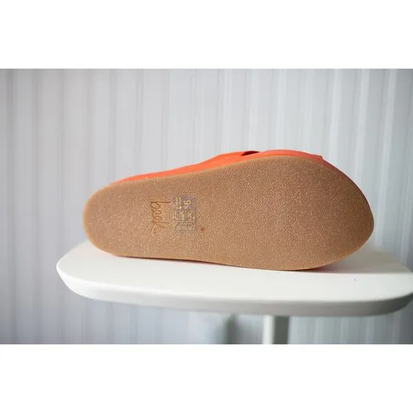 Beek Kite Platform Side Sandals Orange Anthropologie 9 READ