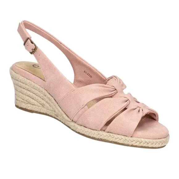 Bella Vita Women's Cheerful Espadrille Slingback Wedge Sandals Blush Size 7
