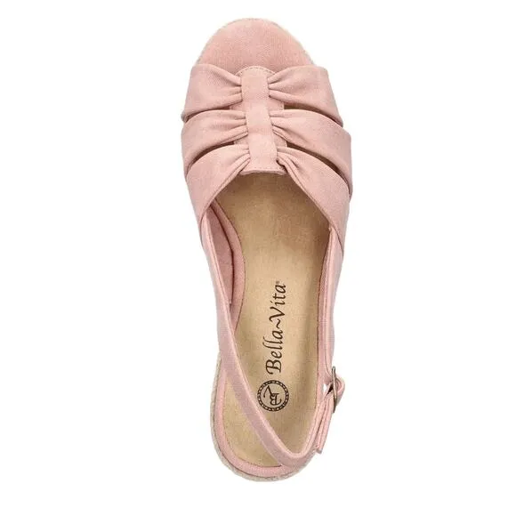 Bella Vita Women's Cheerful Espadrille Slingback Wedge Sandals Blush Size 7