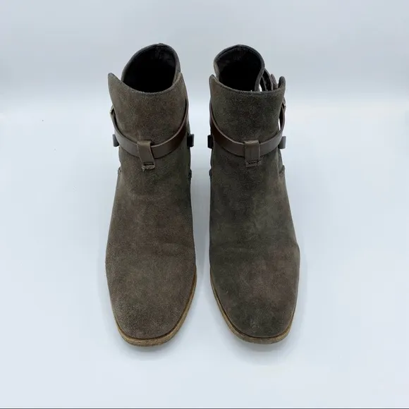 Belle Sigerson Morrison Brown Suede Hannah Harness Boots Size 8.5