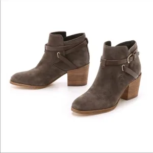 Belle Sigerson Morrison Brown Suede Hannah Harness Boots Size 8.5