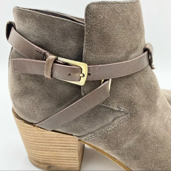 Belle Sigerson Morrison Brown Suede Hannah Harness Boots Size 8.5