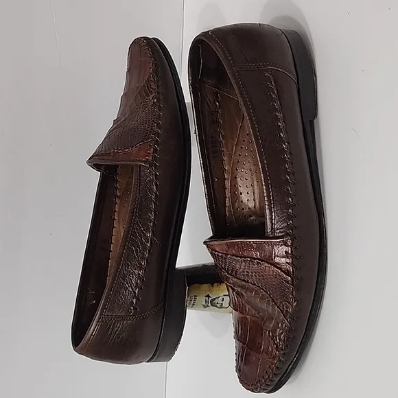 BELVEDERE FLORENCE CROCODILE AND LIZARD LOAFERS MENS 9