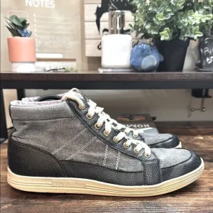 Ben Sherman &quot;Knox Mid Top&quot; Black/Gray Shoes. size 10
