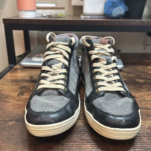 Ben Sherman &quot;Knox Mid Top&quot; Black/Gray Shoes. size 10
