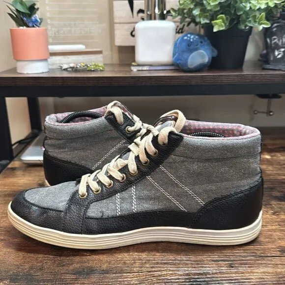 Ben Sherman &quot;Knox Mid Top&quot; Black/Gray Shoes. size 10