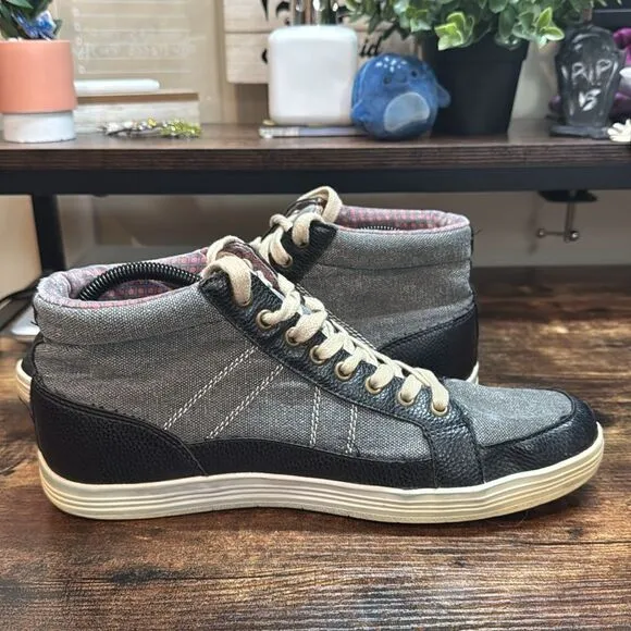 Ben Sherman &quot;Knox Mid Top&quot; Black/Gray Shoes. size 10