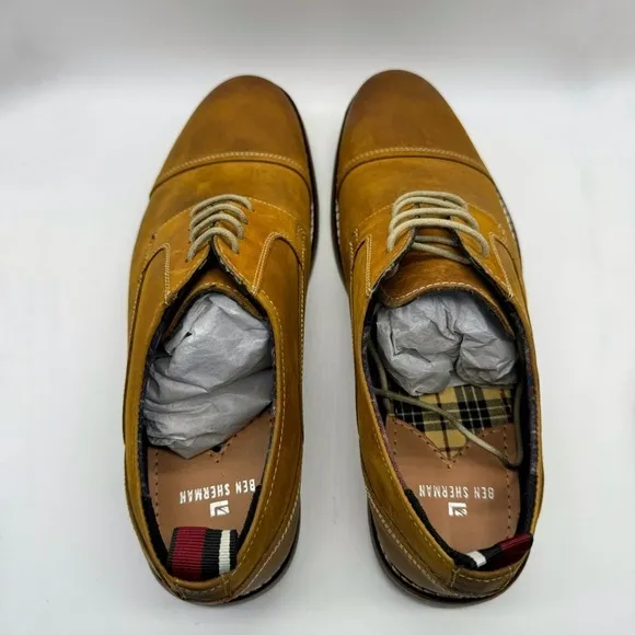 Ben Sherman Brent Cap Toe Tan Dress Shoes