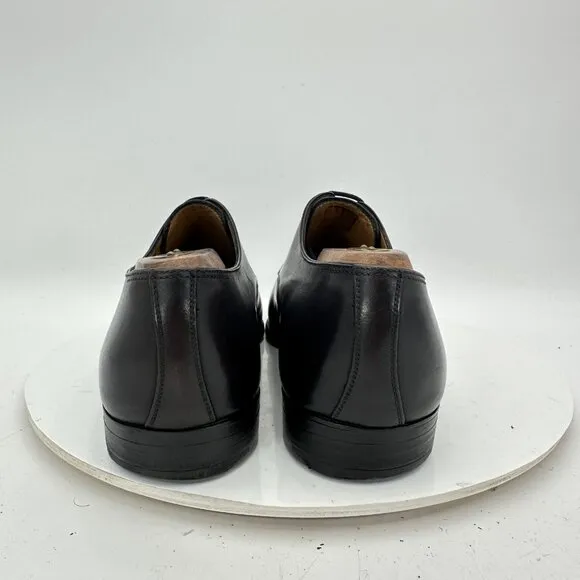 Berluti Men Size 8.5 Black Leather Moc Toe Lace Up Derby Dress Shoes