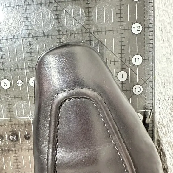 Berluti Men Size 8.5 Black Leather Moc Toe Lace Up Derby Dress Shoes