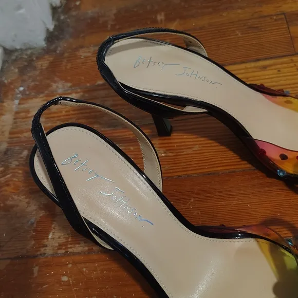 Betsey Johnson &quot;Deede&quot; Rainbow Pumps Sparkly Stiletto Heels Women's 7.5 Shoes