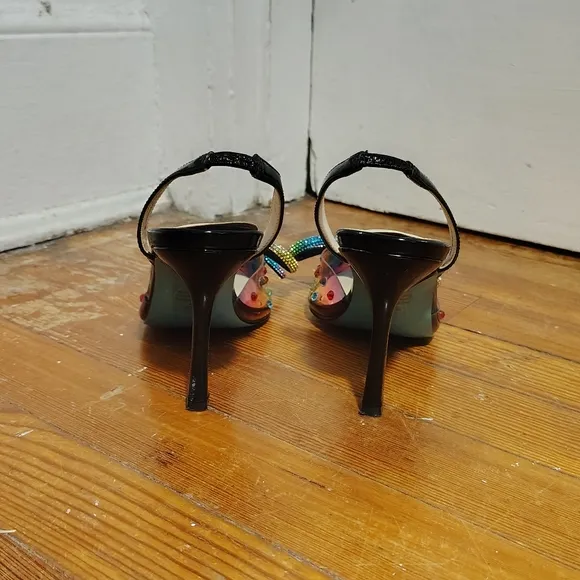 Betsey Johnson &quot;Deede&quot; Rainbow Pumps Sparkly Stiletto Heels Women's 7.5 Shoes