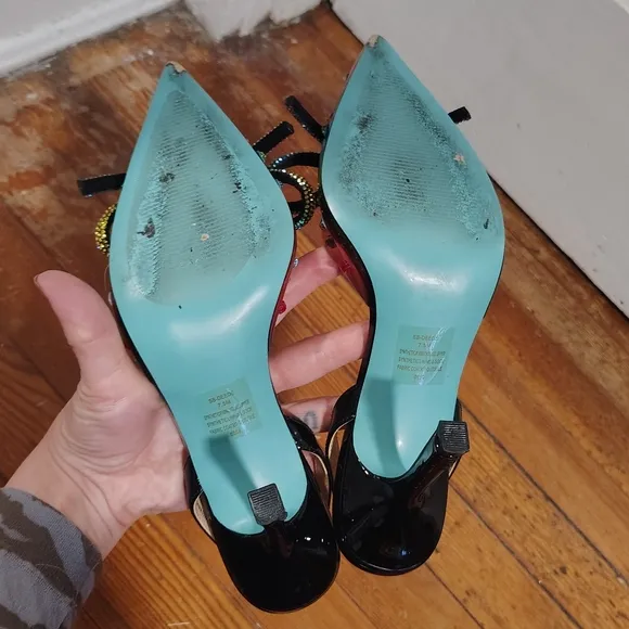 Betsey Johnson &quot;Deede&quot; Rainbow Pumps Sparkly Stiletto Heels Women's 7.5 Shoes