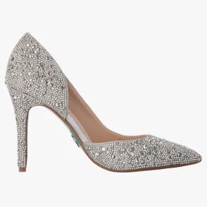 Betsey Johnson Blue Women's Pump, Silver Satin